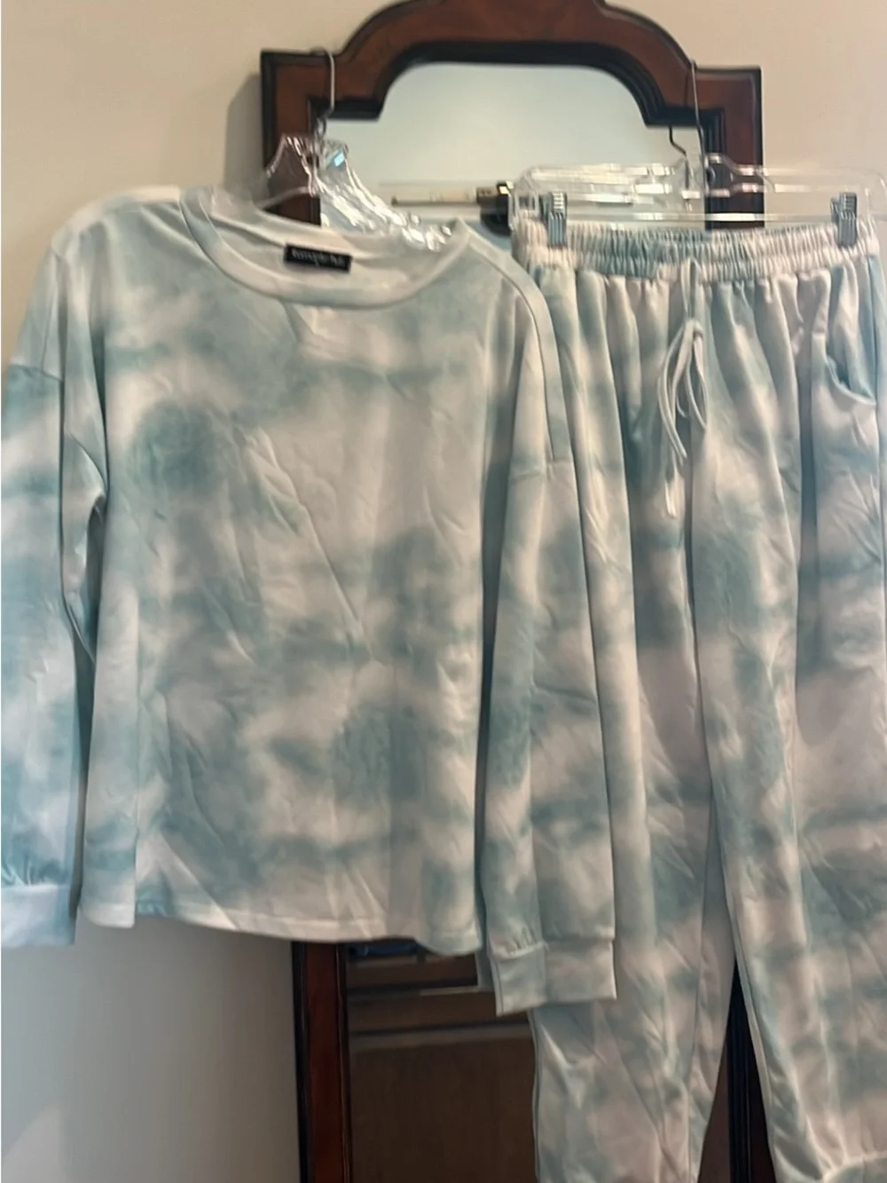 Light Blue Tie-Dye Track Joggers Set - Unknown Brand